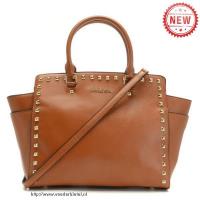 michael kors selma studded saffiano groot bruinen bakken Online Goedkoop 2hg9s567